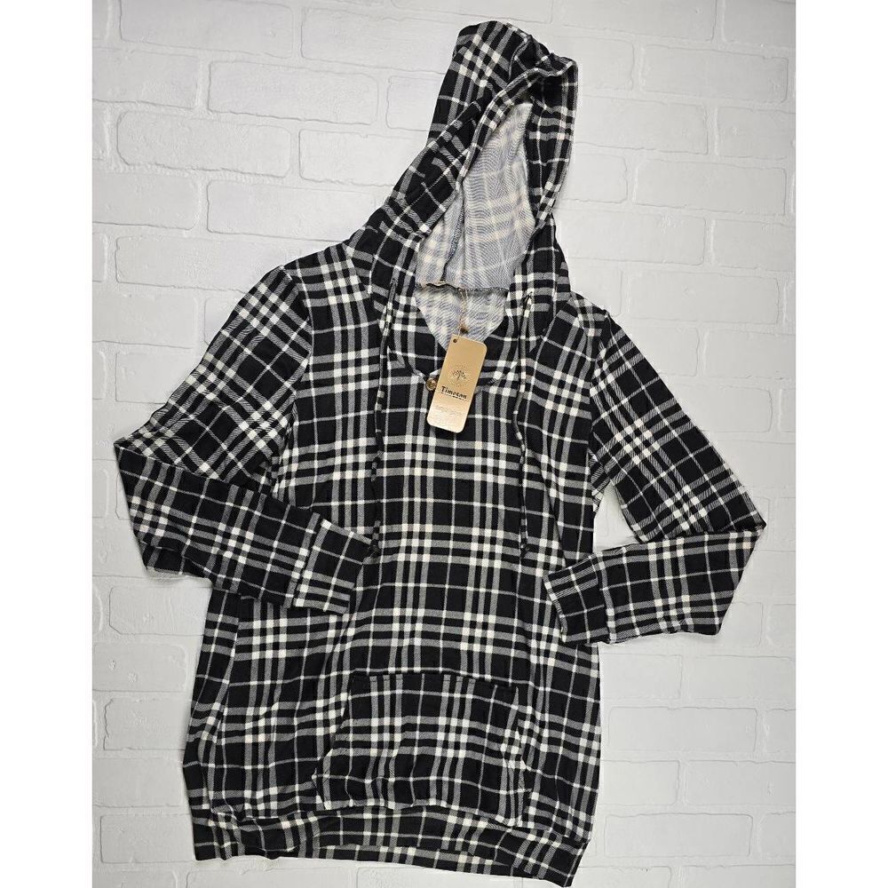 Timeson Plaid Hooded Top Extra Large